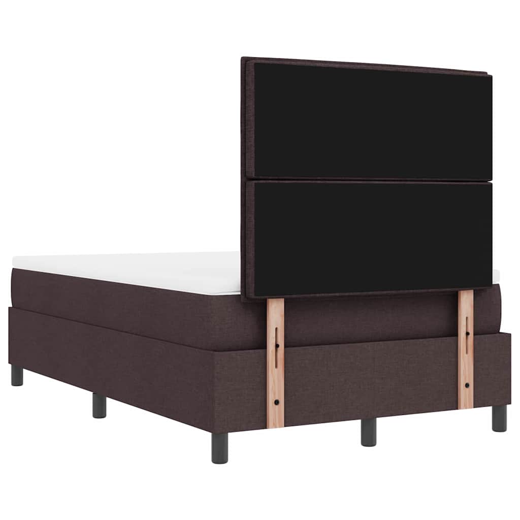 Letto a molle con testiera Marrone Scuro 120 x 190 cm Tessuto | homemem39