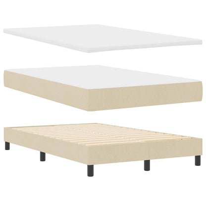 Letto a molle con testiera Crema 120 x 190 cm Tessuto | homemem39