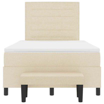 Letto a molle con testiera Crema 120 x 190 cm Tessuto | homemem39