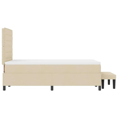 Letto a molle con testiera Crema 120 x 190 cm Tessuto | homemem39