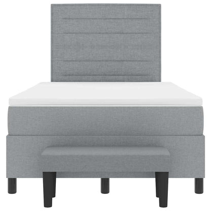 Letto a molle con cuscino Grigio chiaro 120 x 200 cm Tessuto | homemem39