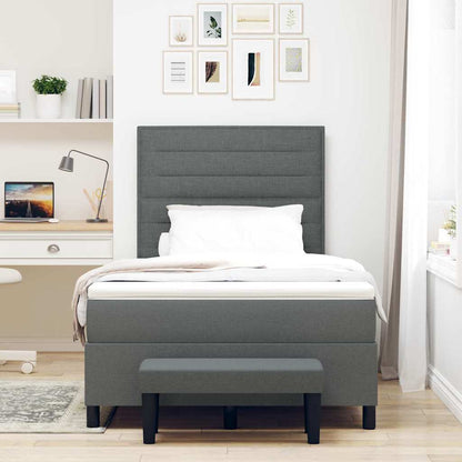 Letto a molle con cuscino Grigio scuro 120 x 200 cm Tessuto | homemem39