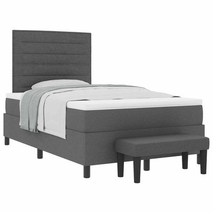 Letto a molle con cuscino Grigio scuro 120 x 200 cm Tessuto | homemem39