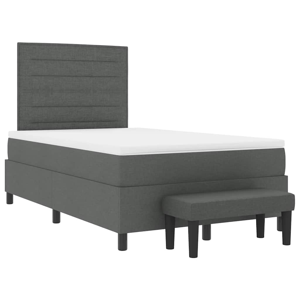 Letto a molle con cuscino Grigio scuro 120 x 200 cm Tessuto | homemem39