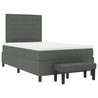 Letto a molle con cuscino Grigio scuro 120 x 200 cm Tessuto | homemem39