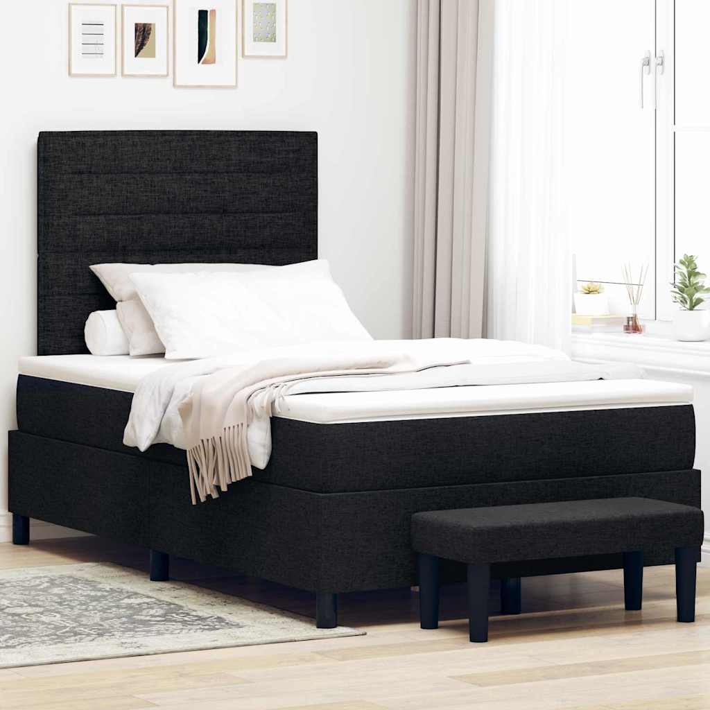 Letto a molle con testiera Nero 120 x 200 cm Tessuto | homemem39