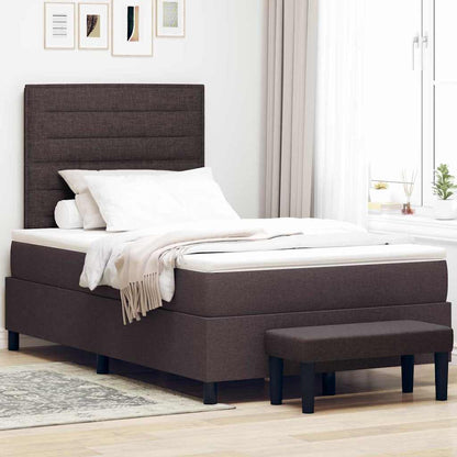 Letto a molle con testiera Marrone Scuro 120 x 200 cm Tessuto | homemem39