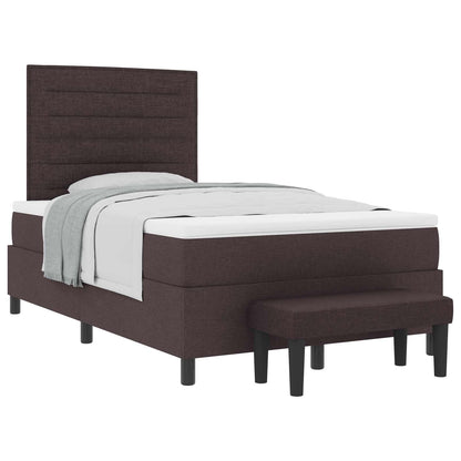 Letto a molle con testiera Marrone Scuro 120 x 200 cm Tessuto | homemem39