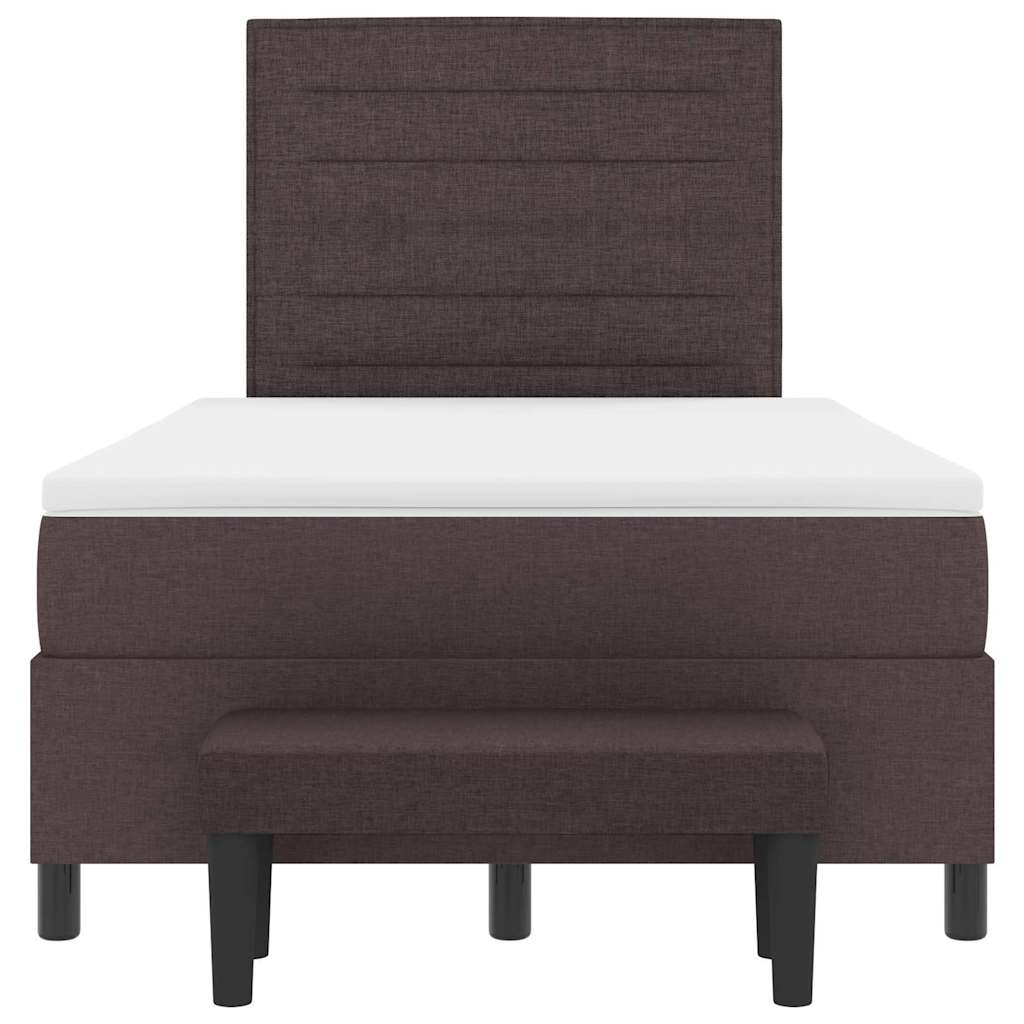 Letto a molle con testiera Marrone Scuro 120 x 200 cm Tessuto | homemem39