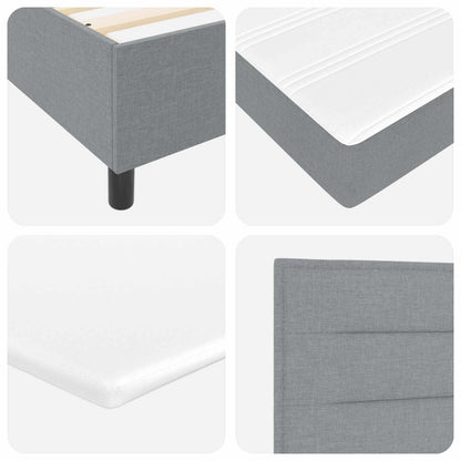 Letto a molle con testiera Grigio chiaro 140 x 190 cm Tessuto | homemem39