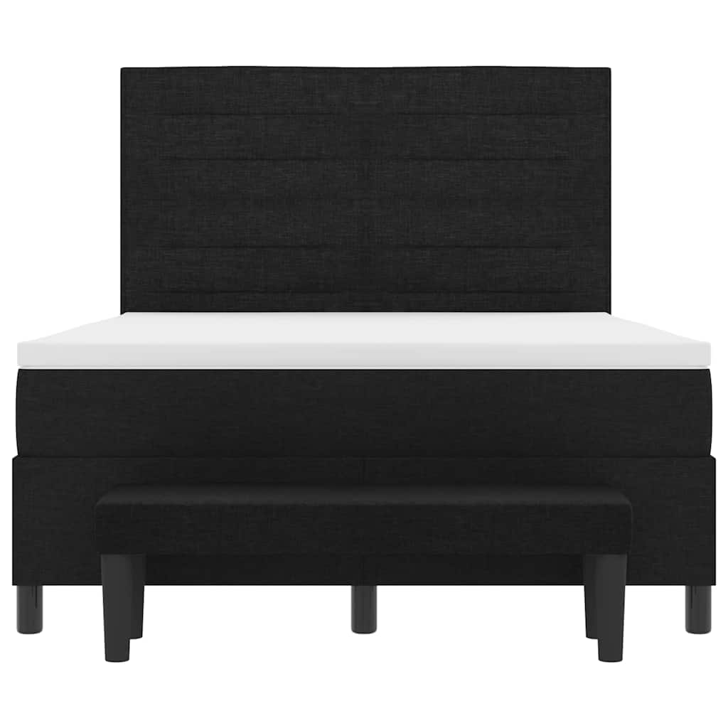 Letto a molle con testiera Nero 140 x 190 cm Tessuto | homemem39