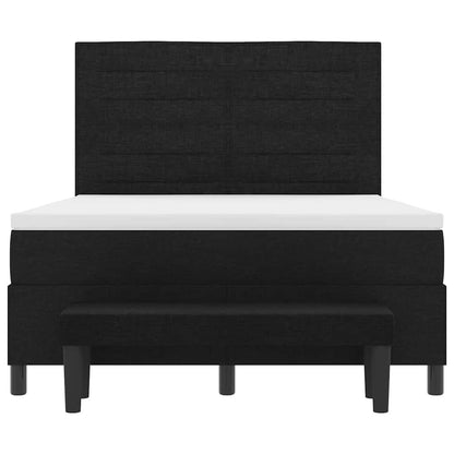 Letto a molle con testiera Nero 140 x 190 cm Tessuto | homemem39