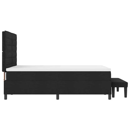 Letto a molle con testiera Nero 140 x 190 cm Tessuto | homemem39