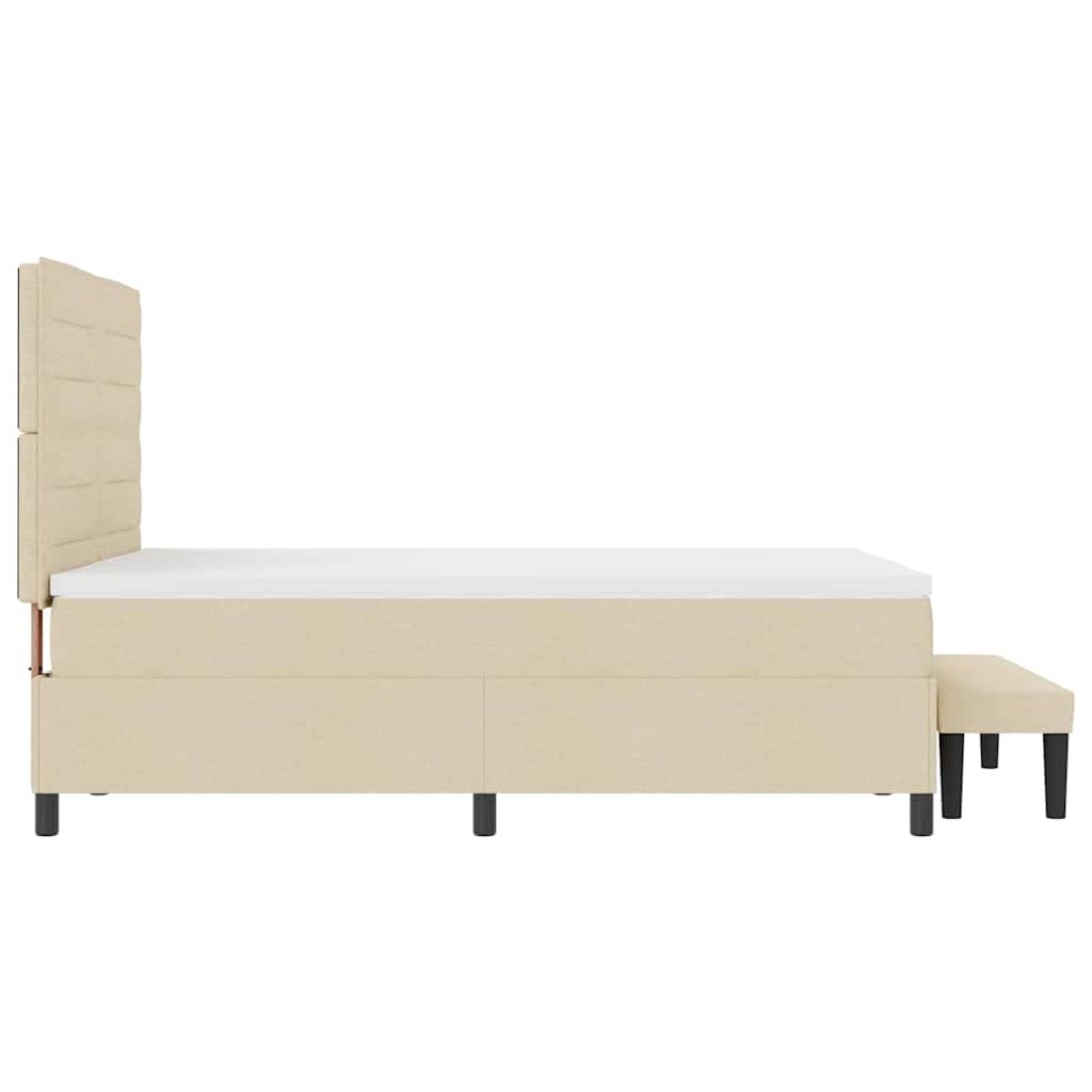 Letto a molle con testiera Crema 140 x 190 cm Tessuto | homemem39
