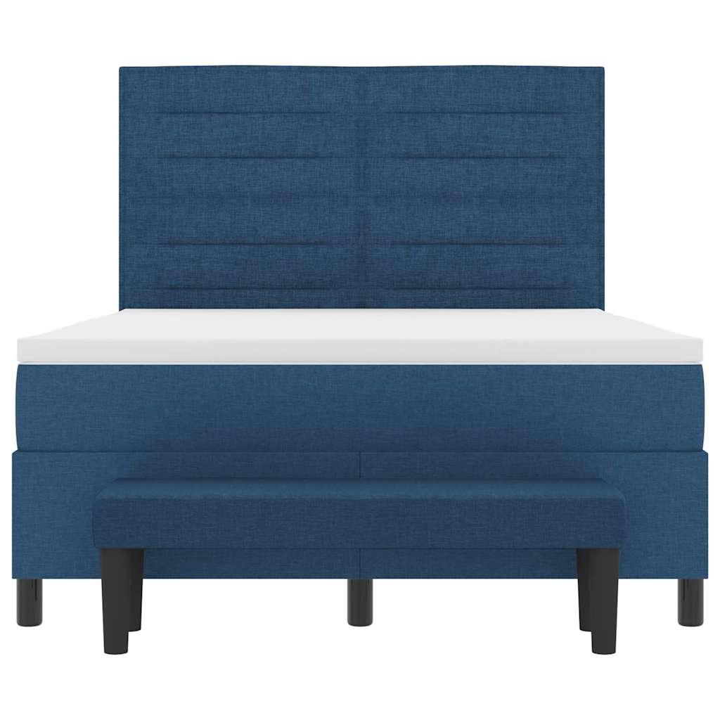 Letto a molle con testiera Blu 140 x 190 cm Tessuto | homemem39