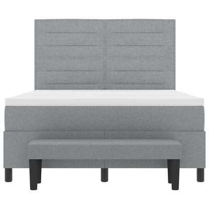 Letto a molle con testiera Grigio chiaro 140 x 200 cm Tessuto | homemem39