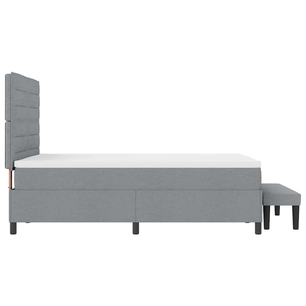 Letto a molle con testiera Grigio chiaro 140 x 200 cm Tessuto | homemem39