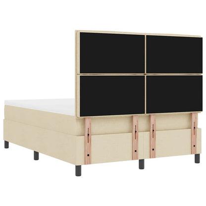 Letto a molle con testiera Crema 140 x 200 cm Tessuto | homemem39