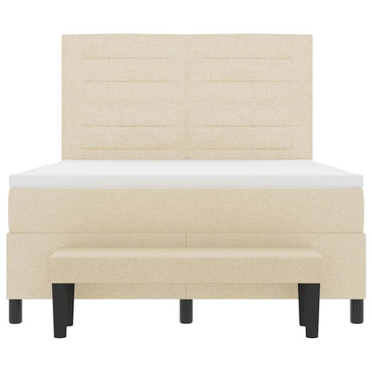 Letto a molle con testiera Crema 140 x 200 cm Tessuto | homemem39