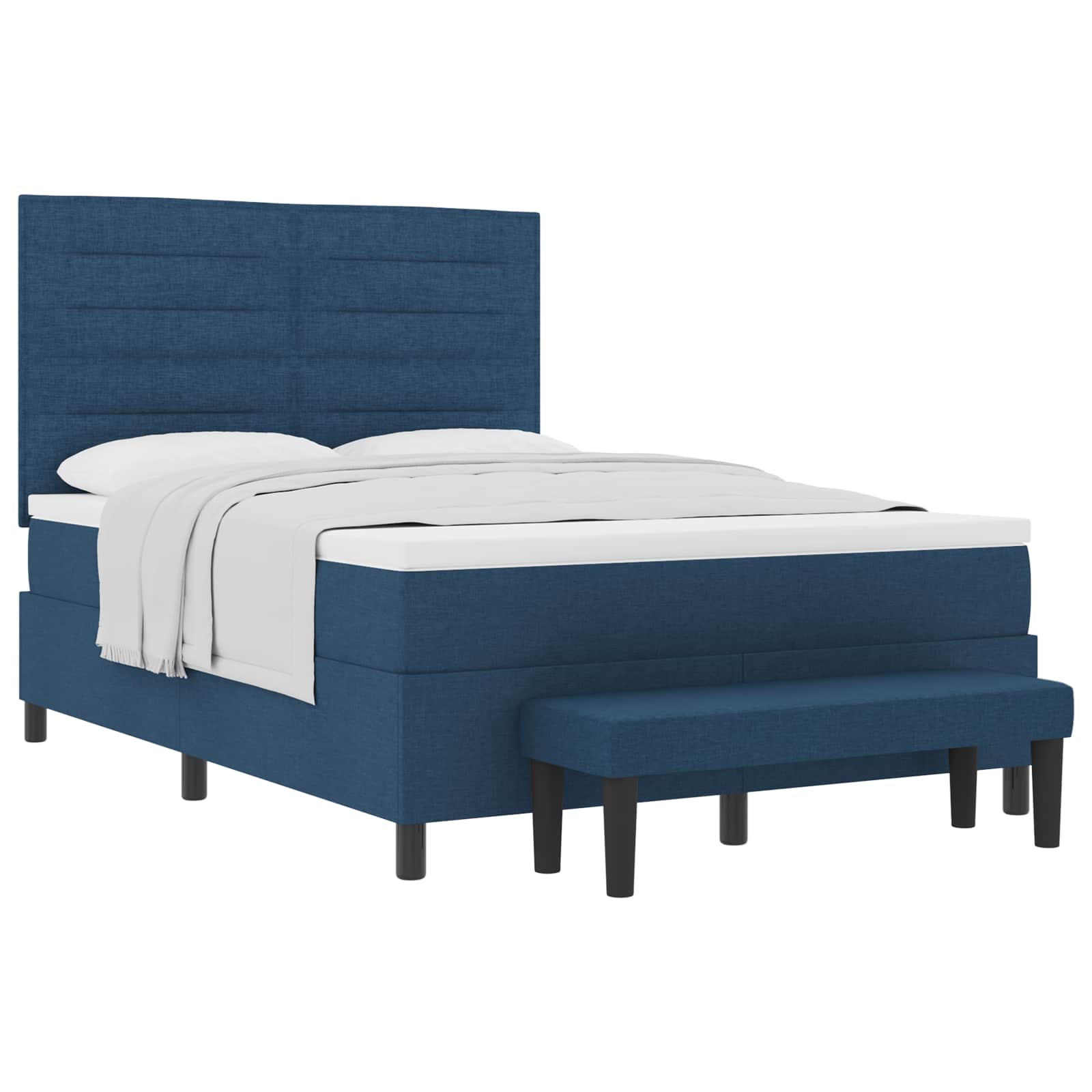 Letto a molle con testiera Blu 140 x 200 cm Tessuto | homemem39