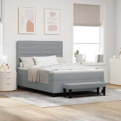 Letto a molle con testiera Grigio chiaro 160 x 200 cm Tessuto | homemem39