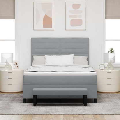 Letto a molle con testiera Grigio chiaro 160 x 200 cm Tessuto | homemem39