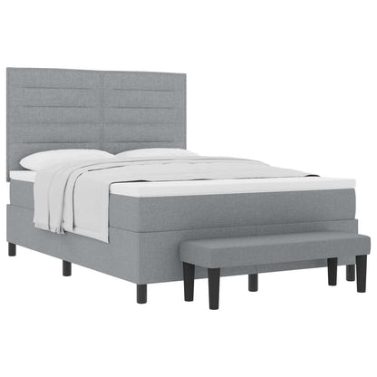 Letto a molle con testiera Grigio chiaro 160 x 200 cm Tessuto | homemem39