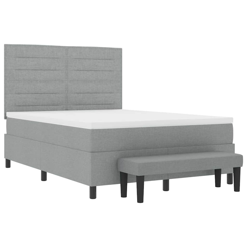 Letto a molle con testiera Grigio chiaro 160 x 200 cm Tessuto | homemem39