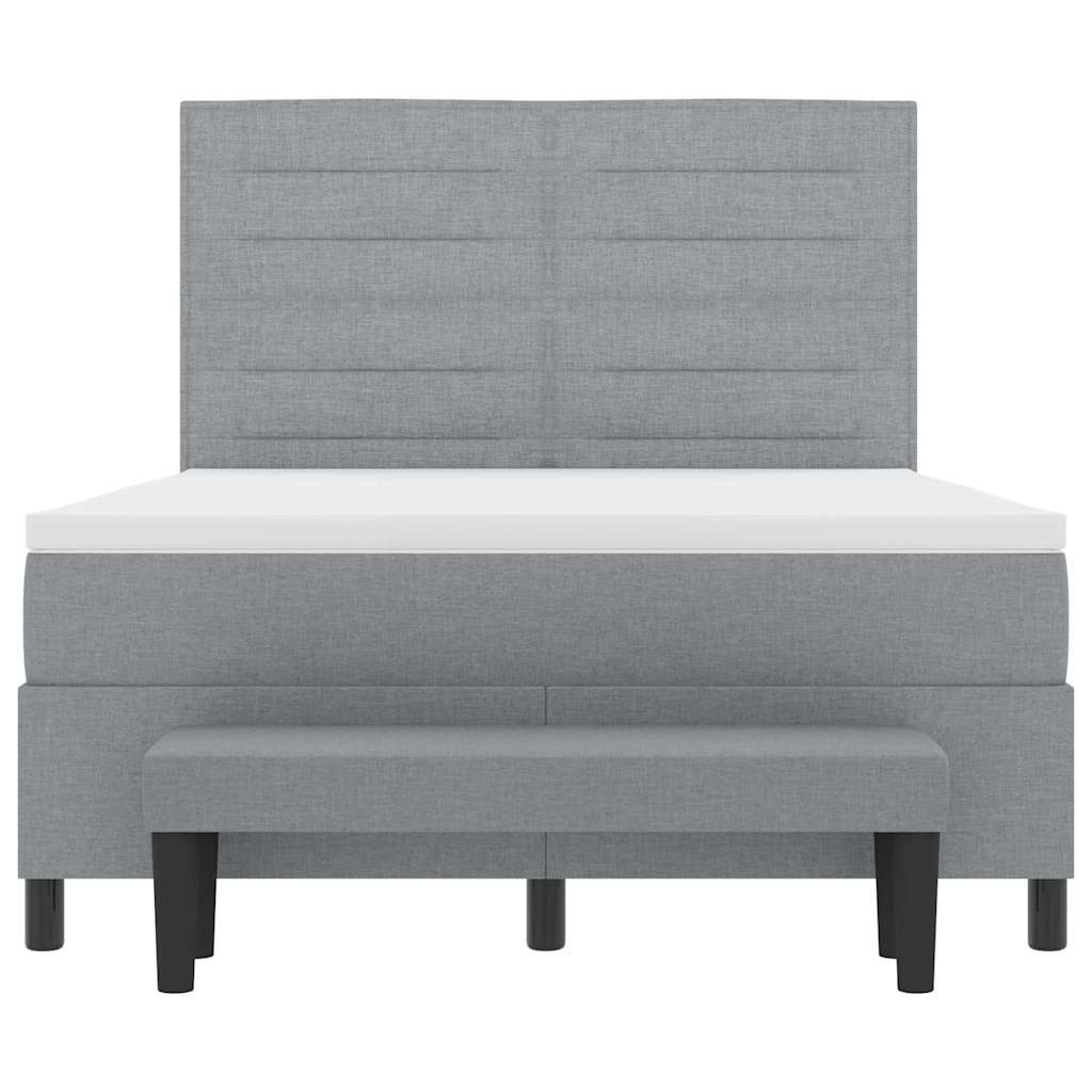 Letto a molle con testiera Grigio chiaro 160 x 200 cm Tessuto | homemem39
