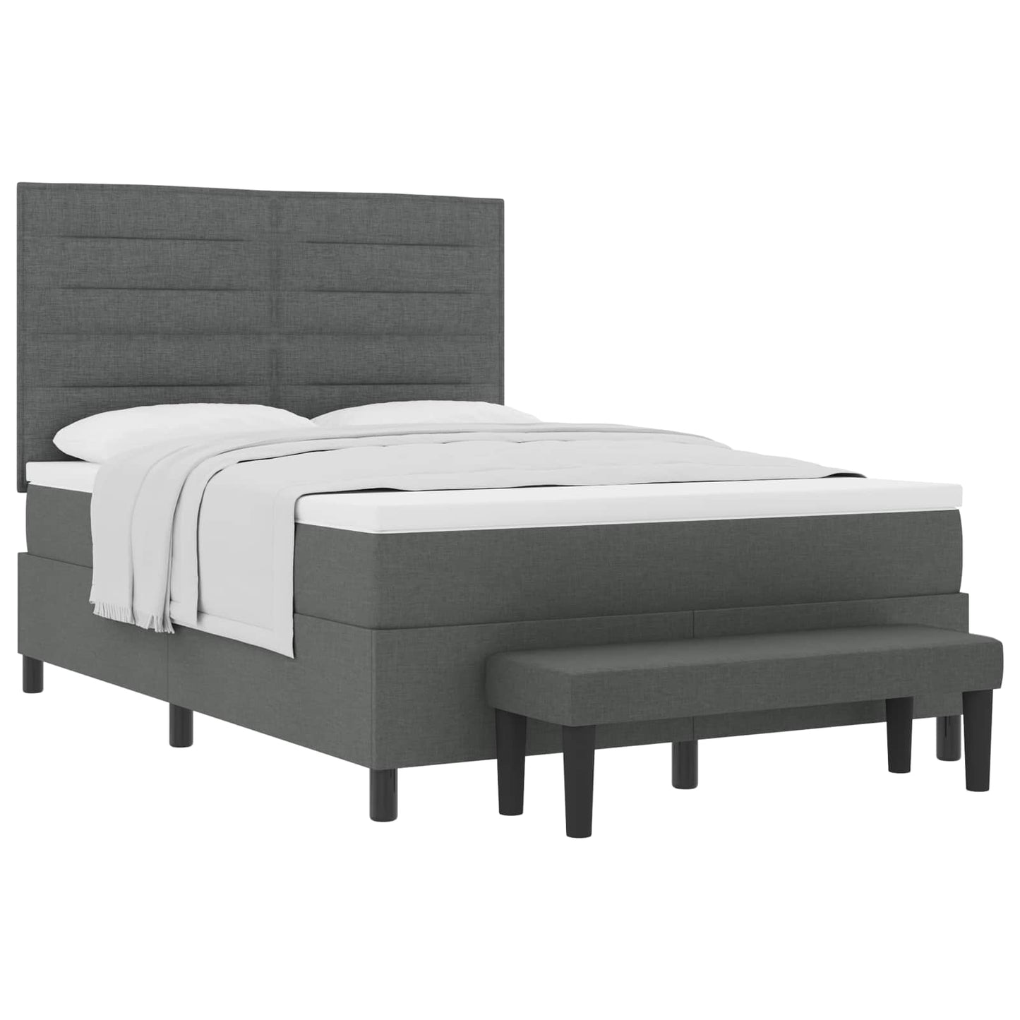 Letto a molle con cuscino Grigio scuro 160 x 200 cm Tessuto | homemem39