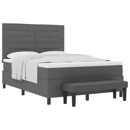 Letto a molle con cuscino Grigio scuro 160 x 200 cm Tessuto | homemem39