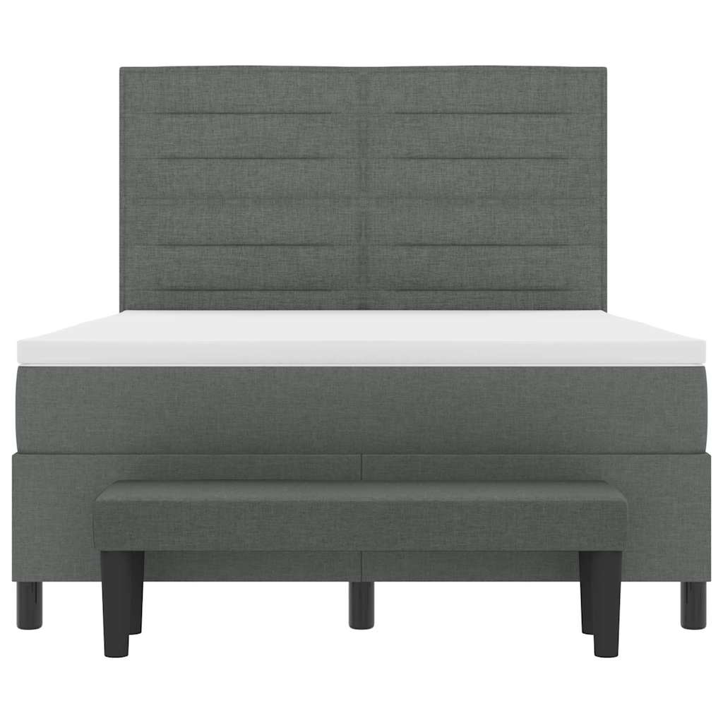 Letto a molle con cuscino Grigio scuro 160 x 200 cm Tessuto | homemem39