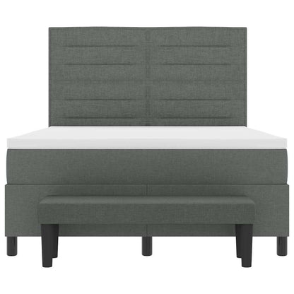 Letto a molle con cuscino Grigio scuro 160 x 200 cm Tessuto | homemem39