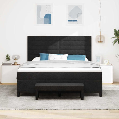 Letto a molle con testiera Nero 180 x 200 cm Tessuto | homemem39