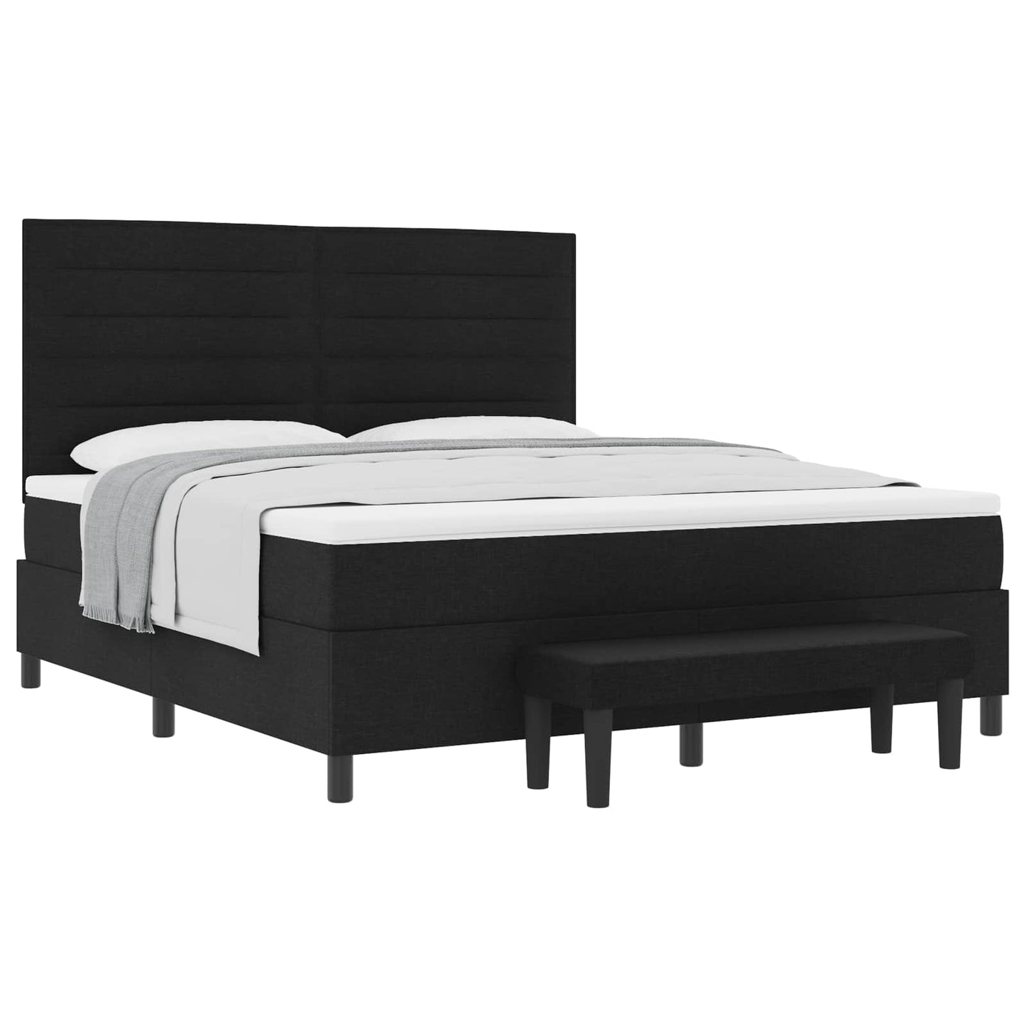 Letto a molle con testiera Nero 180 x 200 cm Tessuto | homemem39