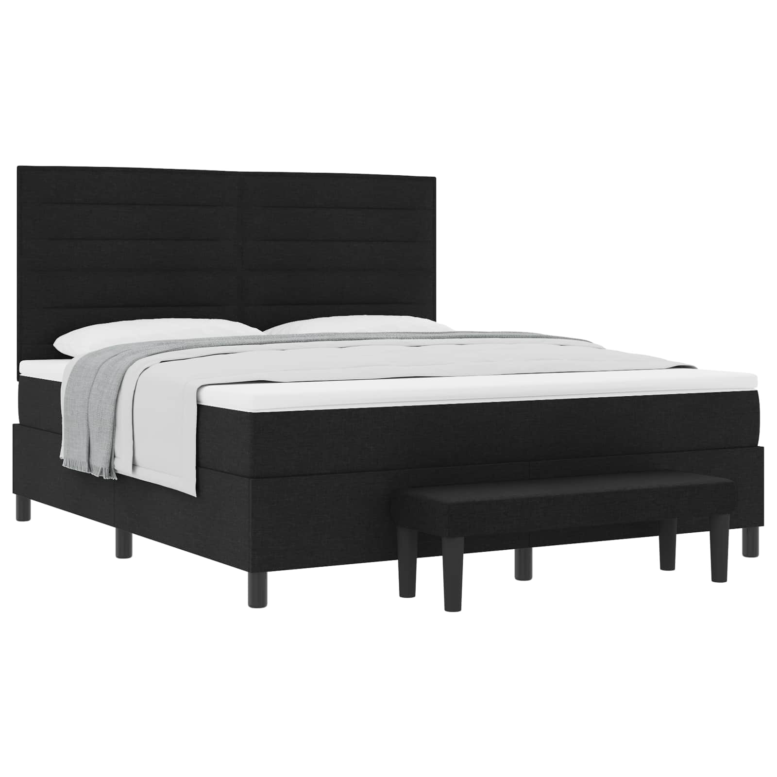 Letto a molle con testiera Nero 180 x 200 cm Tessuto | homemem39