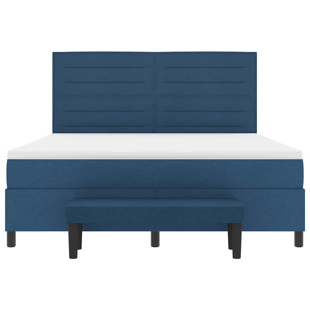 Letto a molle con testiera Blu 180 x 200 cm Tessuto | homemem39