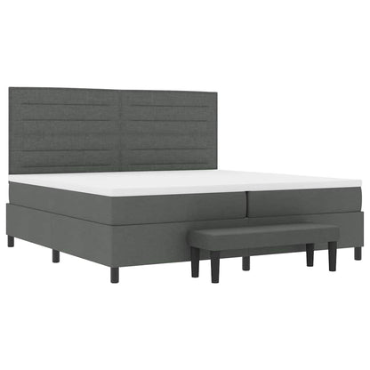 Letto a molle con materasso Grigio scuro 200 x 200 cm Tessuto | homemem39
