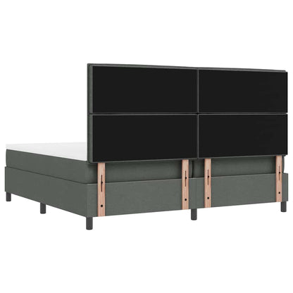 Letto a molle con materasso Grigio scuro 200 x 200 cm Tessuto | homemem39