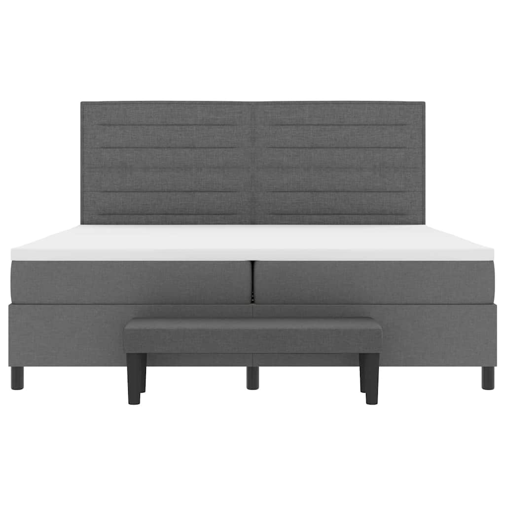 Letto a molle con materasso Grigio scuro 200 x 200 cm Tessuto | homemem39