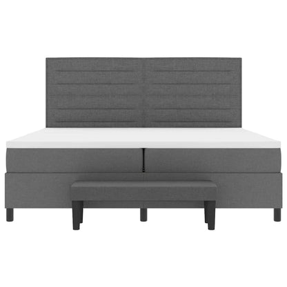 Letto a molle con materasso Grigio scuro 200 x 200 cm Tessuto | homemem39