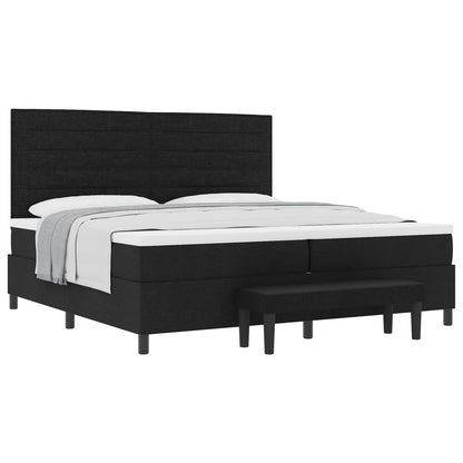 Letto a molle con materasso Nero 200 x 200 cm Tessuto | homemem39