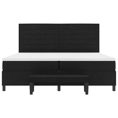 Letto a molle con materasso Nero 200 x 200 cm Tessuto | homemem39