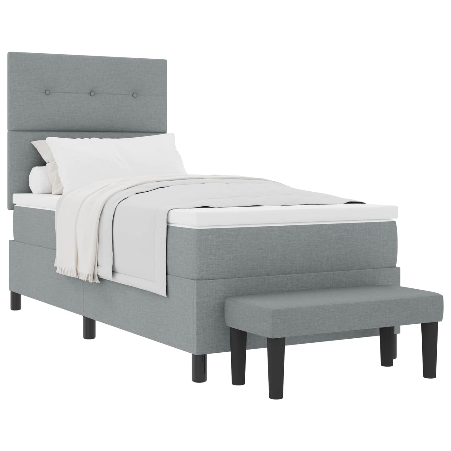 Letto a molle con testiera Grigio chiaro 80 x 200 cm Tessuto | homemem39