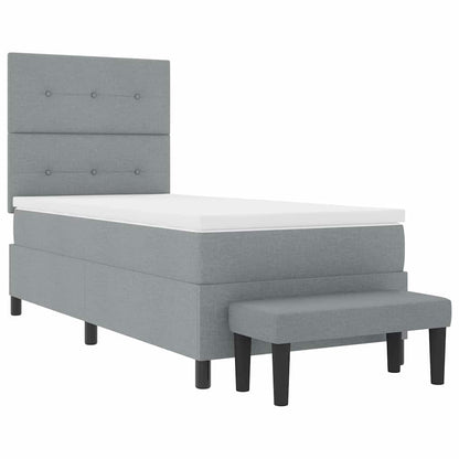 Letto a molle con testiera Grigio chiaro 80 x 200 cm Tessuto | homemem39
