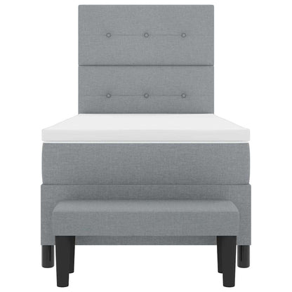 Letto a molle con testiera Grigio chiaro 80 x 200 cm Tessuto | homemem39