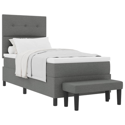 Letto a molle con testiera Grigio scuro 80 x 200 cm Tessuto | homemem39