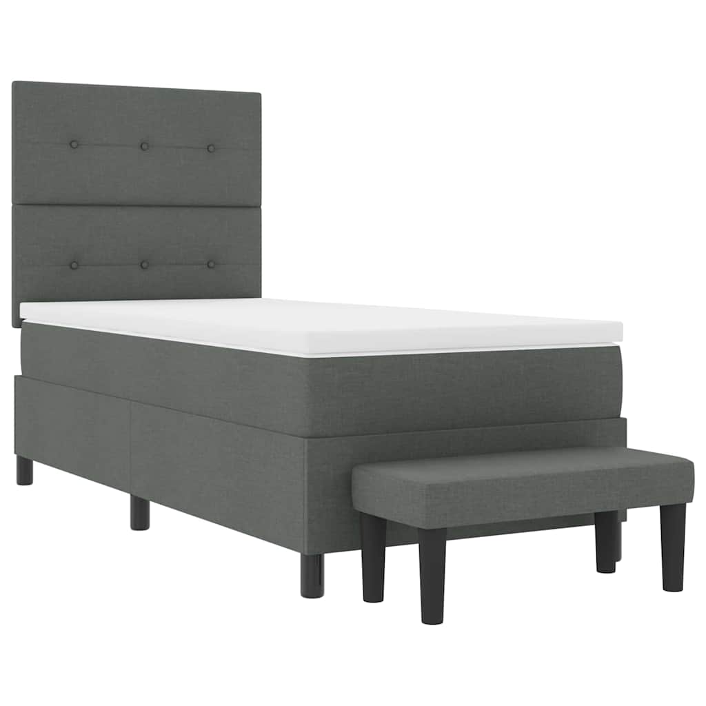 Letto a molle con testiera Grigio scuro 80 x 200 cm Tessuto | homemem39