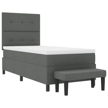Letto a molle con testiera Grigio scuro 80 x 200 cm Tessuto | homemem39