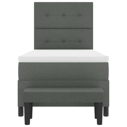 Letto a molle con testiera Grigio scuro 80 x 200 cm Tessuto | homemem39